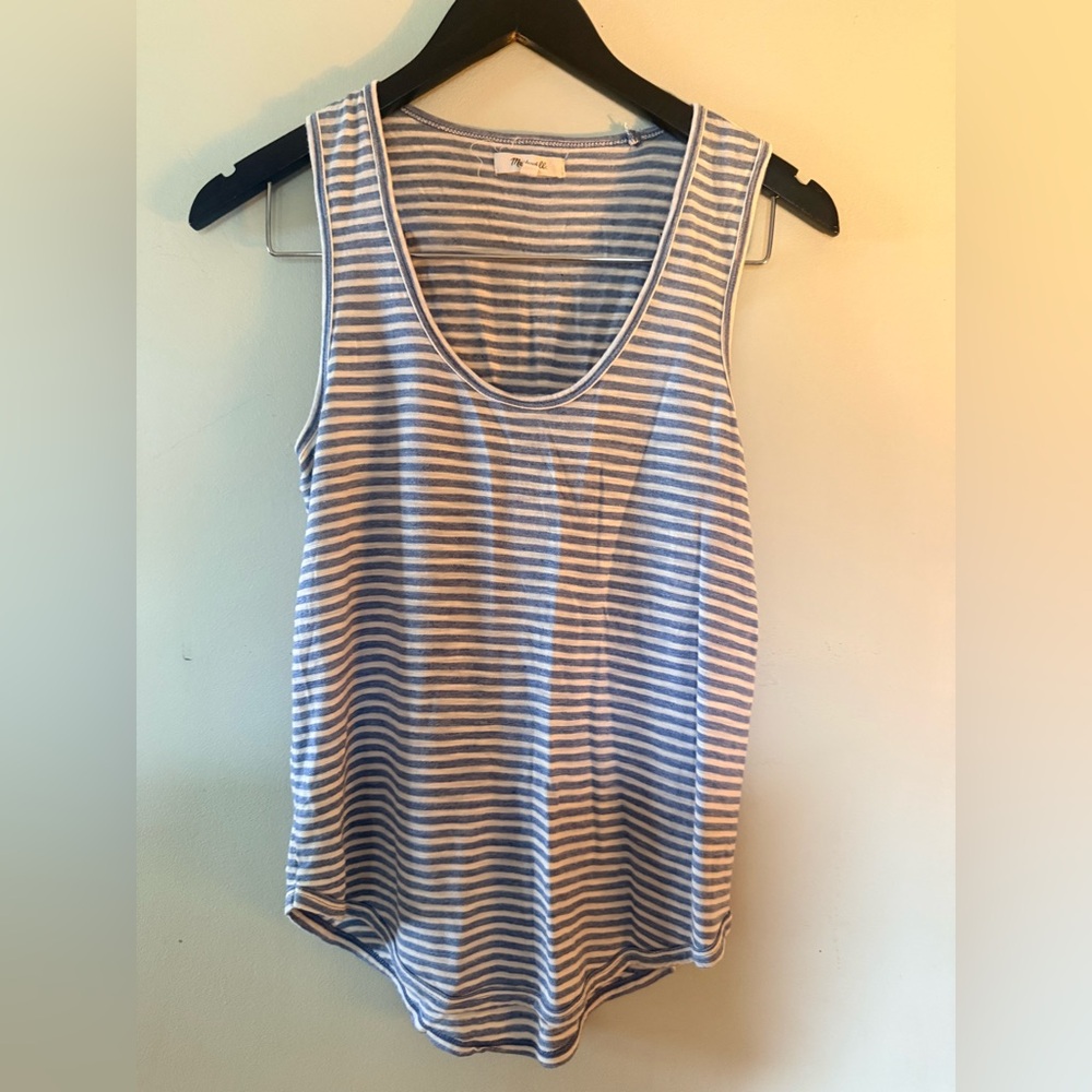 Madewell Blue & White Striped Tank